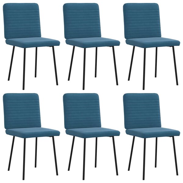 vidaXL Chaises à manger lot de 6 bleu velours