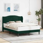 vidaXL Cadre de lit avec tête de lit Vert foncé 160 x 200 cm Velours
