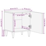 vidaXL Table de chevet gris clair 40x33x46 cm bois de manguier solide
