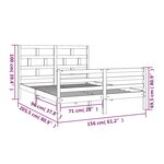 vidaXL Cadre de lit sans matelas blanc bois de pin massif