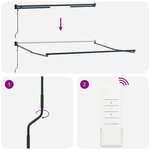 vidaXL Auvent Rétractable Blanc 350 x 250 cm tissu