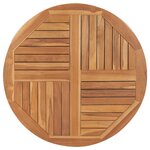 vidaXL Dessus de table Bois de teck solide Rond 2 5 cm 90 cm