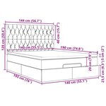 VidaXL Cadre de lit ottoman avec matelas crème 140x190 cm tissu