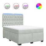 vidaXL Sommier à lattes de lit et matelas Gris clair 140x200cm Velours