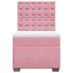 vidaXL Sommier à lattes de lit avec matelas Rose 90x200 cm Velours