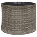 vidaXL Canapé de jardin table coussins demi-rond gris résine tressée
