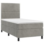 vidaXL Sommier à lattes de lit matelas et LED Gris clair 100x200 cm