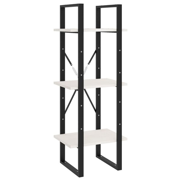 vidaXL Bibliothèque à 3 niveaux Blanc 40x30x105 cm Bois de pin massif