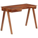 Bureau table poste de travail meuble d'ordinateur informatique étude avec tiroir 110 x 50 x 77 cm bois d'acacia massif brun 02_0023444