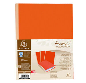 Paquet de 25 chemises Dos toilé 300g dos 3cm 24x32cm Orange EXACOMPTA