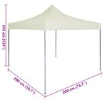 vidaXL Tente de fête Crème 200 x 200 x 315 cm Tissu Oxford