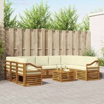 vidaXL Ensembles de canapés avec coussin 10 Pièces Naturel et Crème