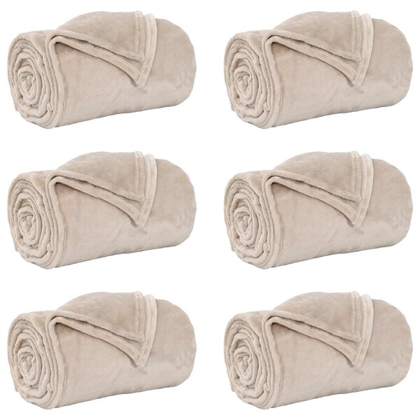 vidaXL Couvertures à jeter 6 pc Beige 240 x 270 cm 9.93 kg Polaire