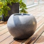 HEISSNER Fontaine de terrasse avec boule à LED 44x44x36 cm Noir