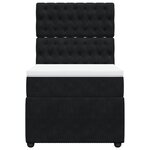 vidaXL Sommier à lattes de lit avec matelas Noir 100x200 cm Velours