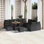vidaXL Ensemble de canapé de jardin 13 Pièces Noir 80 x 80 x 71 cm