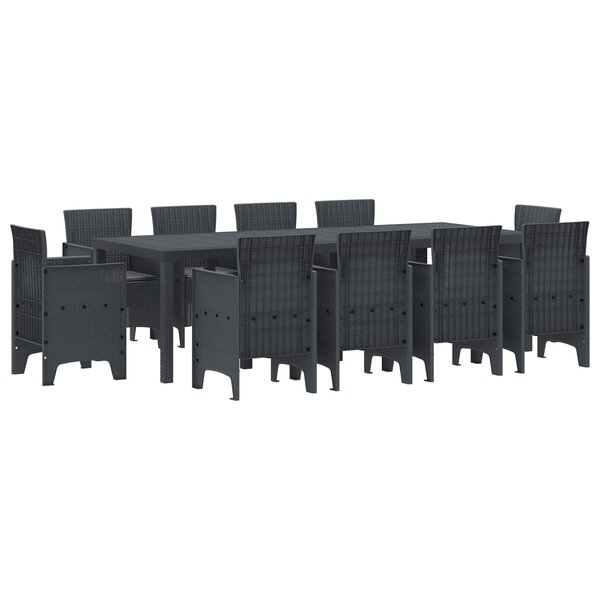 vidaXL Ensemble de salle à manger pour jardin 11 pc Anthracite