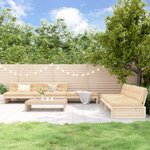 vidaXL Salon de jardin 6 Pièces avec coussins bois massif