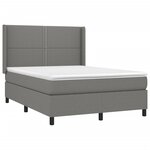 vidaXL Sommier à lattes de lit matelas LED Gris foncé 140x200 cm Tissu