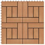 vidaXL Carreau de terrasse 11 Pièces WPC 30 x 30 cm 1 m² Couleur Teck