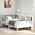 vidaXL Lit bibliothèque sans matelas blanc 100x200 cm bois pin massif