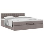 VidaXL Cadre de lit ottoman avec matelas taupe 180x200 cm tissu
