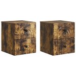 vidaXL Cabinet de chevet mural 2 Pièces Chêne fumé 33 x 34 5 x 40 cm