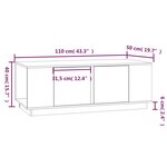 vidaXL Table basse 110x50x40 cm Bois massif de pin