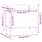 vidaXL Table basse Chêne fumé 60x44 5x45 cm Bois d'ingénierie