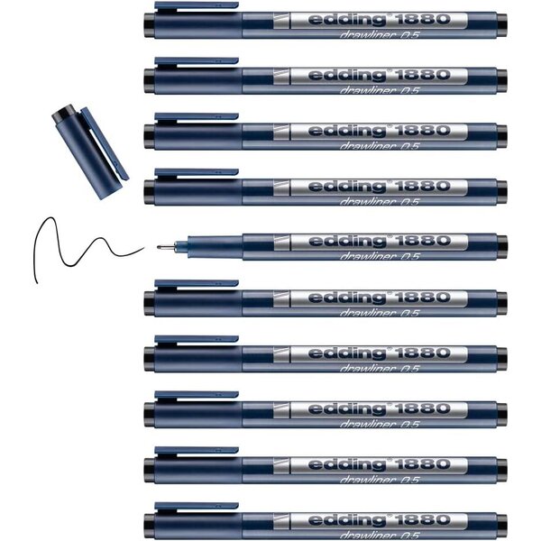 Feutre Fin de Précision Drawliner 1880 Noir (0.5) 0 5 mm x 10 EDDING