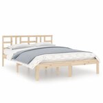 vidaXL Cadre de lit Bois de pin massif 140x190 cm