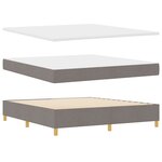 vidaXL Lit à Ressort avec Matelas Taupe King en Tissu
