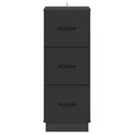vidaXL Armoire à tiroirs 33 x 34 5 x 87 cm Bois d'ingénierie Noir