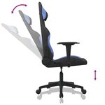 vidaXL Chaise de jeu de massage Noir et bleu Tissu