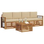 vidaXL Ensemble de canapés d'extérieur 5 Pièces Naturel et Beige