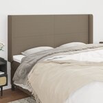 vidaXL Tête de lit avec oreilles Taupe 163x16x118/128 cm Tissu
