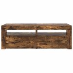 vidaXL Meuble TV avec lumières LED Chêne fumé 120x35x40 cm