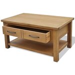 vidaXL Table basse 88x53x45 cm Bois de chêne massif