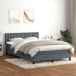 vidaXL Sommier à lattes de lit et matelas et LED gris foncé 160x210cm velours