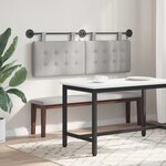 vidaXL Tête de lit suspendue Avec lumière LED Gris nuage Tissu