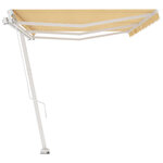 vidaXL Auvent manuel rétractable sur pied 600x350 cm Jaune/Blanc