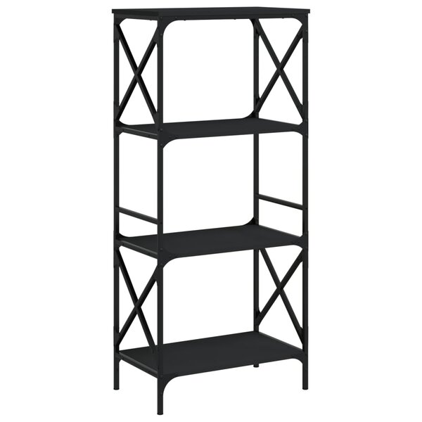 vidaXL Bibliothèque à 4 niveaux noir 59x35x132 cm bois d'ingénierie