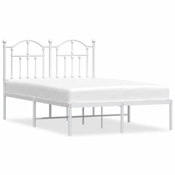 vidaXL Cadre de lit métal sans matelas et tête de lit blanc 120x200 cm