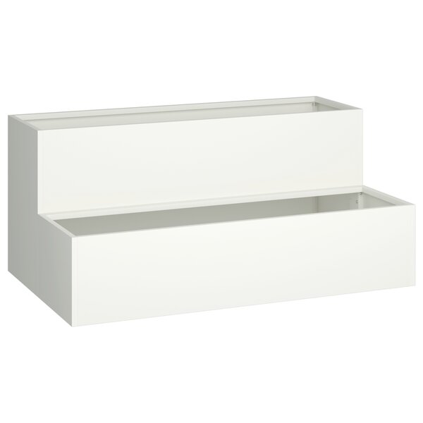 vidaXL Pot de jardin 2 niveaux 100x60x45 cm Acier blanc