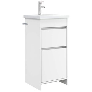 vidaXL Meuble de salle de bain avec évier Blanc 42 x 40 x 84 5 cm