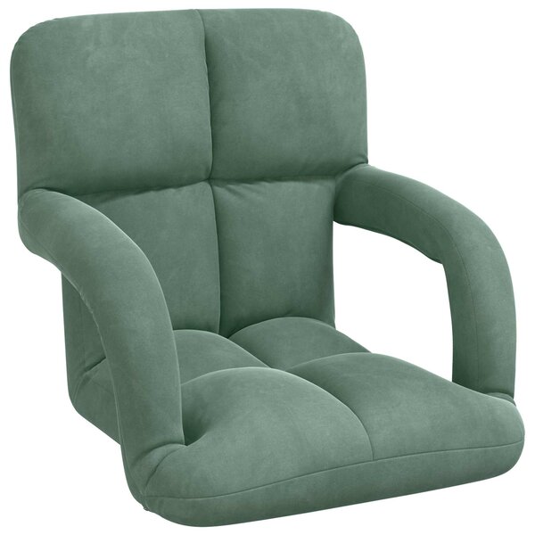 vidaXL Fauteuil de sol ajustable Vert Mer Velours