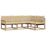 vidaXL Ensemble de canapés d'extérieur 4 pc Blanc et Beige