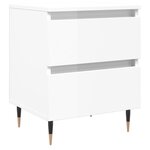 vidaXL Table de chevet Blanc brillant 40x35x50 cm Bois d’ingénierie