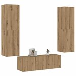 vidaXL Meubles TV muraux 3 Pièces chêne artisanal bois d'ingénierie