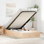 vidaXL Cadre de lit ottoman avec rangement Naturel 90 x 190 cm